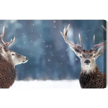Obraz Obraz Na Plátně Dva Jeleni v Zimním Lese 90x60