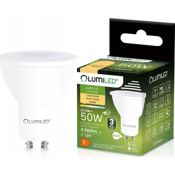 Žárovka LED ŽÁROVKA GU10 REFLEKTOR 6W = 50W 580LM 3000K TEPLÁ BÍLÁ 120° LUMILED