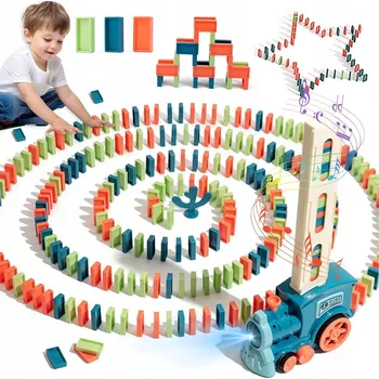 Vláček a vláčkodráha LOKOMOTIVA DOMINO 100 dílků - Vláček, Vláčkodráha, Hračka LED