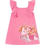 MAYORAL dívčí šaty bez rukávů s volánky a potiskem růžová vel. 122 cm
