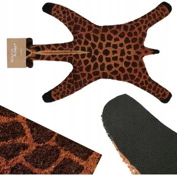 Dekorativní rohožka 80x50 Žirafa kokosová hnědá ozdobná do předsíně