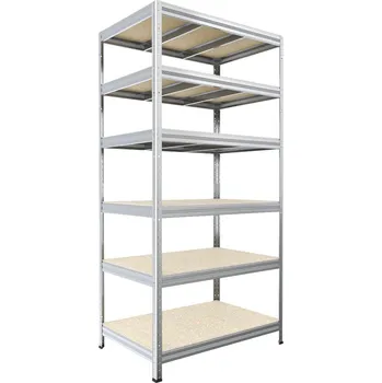 Dílenský regál Regál do spíže Biedrax 35 x 90 x 210 cm, pozink, 6 polic OSB 10 mm, nosnost 300 kg na polici