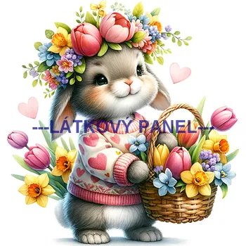 Látkový panel - Zajíček - VE-73 Velikost: 45x45cm, Materiál: Kočárkovina