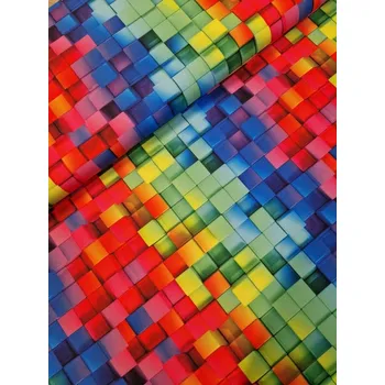 Bavlna digi tisk šíře 145cm - kostičky (50cm)