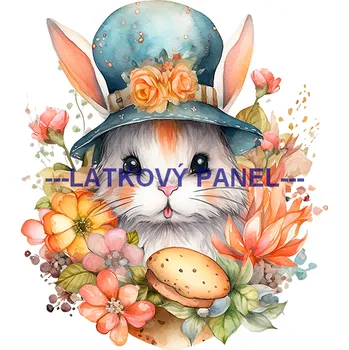 Látkový panel - Zajíček - VE-87 Velikost: 20x20cm, Materiál: Bavlna