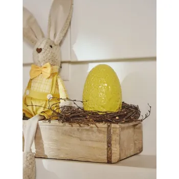 Bytová dekorace Sinsay - Velikonoční keramické vajíčko s květinovým vzorem - žlutá - 858JG-11X - 858JG-11X-ONE