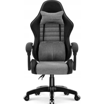 Herní židle Ergonomická kancelářská židle HC-1003 s bederní opěrkou v černé a bílé barvě