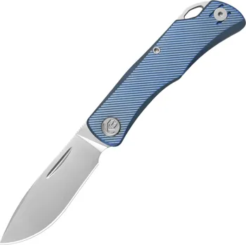 kapesní nůž KB Knives El Dorado Silver Bead Blast M390 Blade Blue Ano Titanium Micro Milling KB469C
