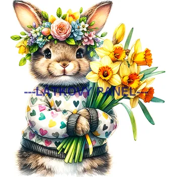 Látkový panel - Zajíček - VE-62 Velikost: 20x20cm, Materiál: Kočárkovina