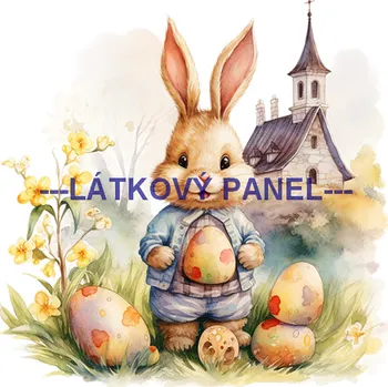 Látkový panel - Zajíček - VE-41 Velikost: 30x30cm, Materiál: Bavlna