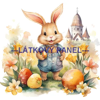 Látkový panel - Zajíček - VE-44 Velikost: 30x30cm, Materiál: Kočárkovina