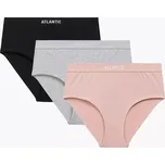 Atlantic DÁMSKÉ KALHOTKY 3CLP-009 Barva: czarny/różowy/szary melange, Velikost: S