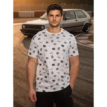 Sinsay - Bavlněné vzorované tričko - bílá - 276HL-00X - 276HL-00X-M