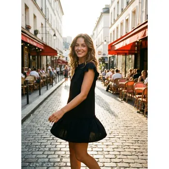 Dámské šaty Sinsay - Mini šaty s volány - černá - 3575Z-99X - 3575Z-99X-XS-1