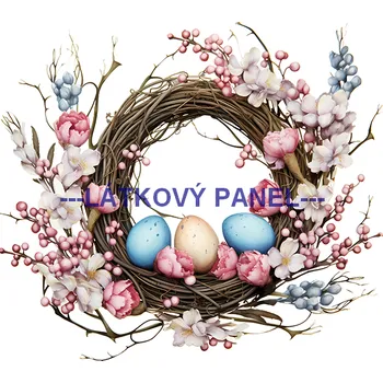 Látkový panel - Věneček jarní - VE-98 Velikost: 15x15cm, Materiál: Teplákovina nepočesaná