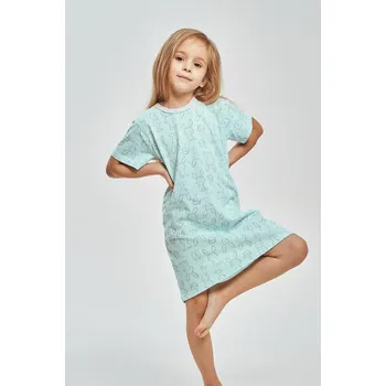 Dívčí pyžamo Taro noční košilka 3547 Arleta - tyrkysová, 140 (Dívčí noční košile Taro s krátkým rukávem)