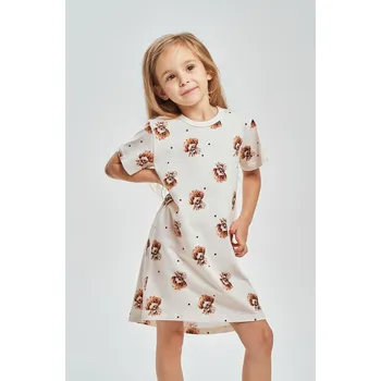 Dívčí pyžamo Taro noční košilka 3548 Coco - béžová, 122 (Dívčí noční košile Taro s krátkým rukávem)