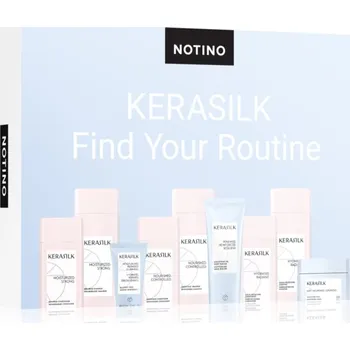 Stylingový přípravek Beauty Discovery Box Notino KERASILK Specialists Smoothing Mask uhlazující maska s vyživujícím účinkem 15 ml + KERASILK Specialists Recovery Mask regenerační maska na vlasy 15 ml + KERASILK Specialists Strengthening Bond Builder hloubkově vyživující kúra 