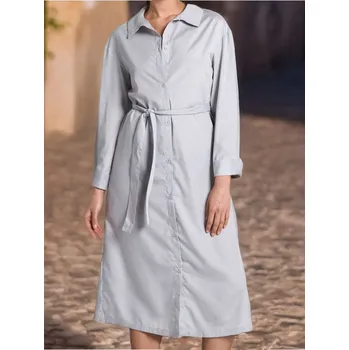 Dámské šaty Sinsay - Midi šaty s límečkem - šedá - 908EM-85X - 908EM-85X-S