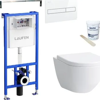 Laufen Set modulu do jádra, tlačítka a závěsného WC Rimless se sedátkem SoftClose, bílá