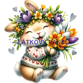 Látkový panel - Zajíček - VE-67 Velikost: 25x25cm, Materiál: Úplet