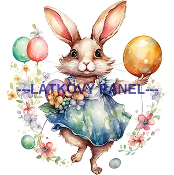 Látkový panel - Zajíček - VE-83 Velikost: 25x25cm, Materiál: Teplákovina nepočesaná