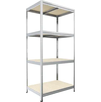 Dílenský regál Policový regál Biedrax 50 x 90 x 180 cm, pozink, 4 police OSB 10 mm, nosnost 200 kg na polici