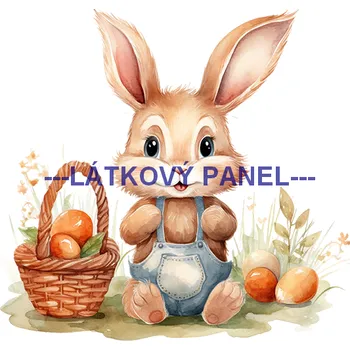 Látkový panel - Zajíček - VE-55 Velikost: 20x20cm, Materiál: Bavlna