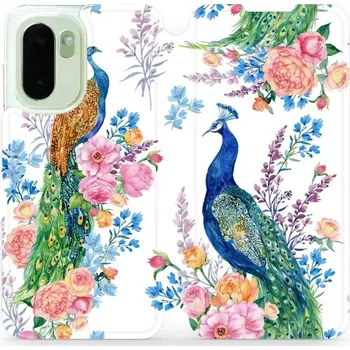 Pouzdro na mobilní telefon Flip pouzdro Mobiwear na mobil OnePlus 15R - MX08S, pávi (Knížkové flip pouzdro, obal, kryt na mobil OnePlus 15R, tenký design, silikonová vanička, stojánek)
