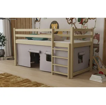 Dětsný nábytek Dětská vyvýšená postel z masivu borovice PORTO - 200x90 cm