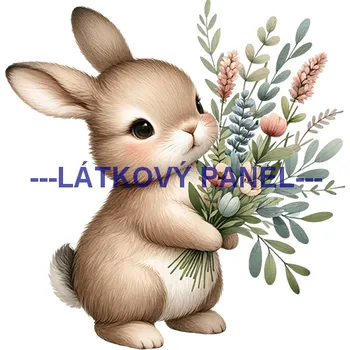 Látkový panel - Zajíček - VE-92 Velikost: 40x40cm, Materiál: Teplákovina nepočesaná