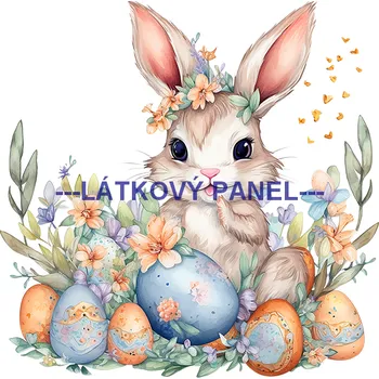 Látkový panel - Zajíček - VE-89 Velikost: 25x25cm, Materiál: Teplákovina nepočesaná