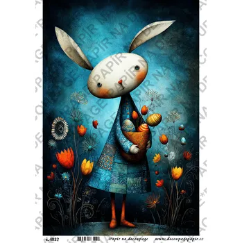 Výtvarný papír Rýžový papír, soft papír na decoupage - Velikonoční modré - KB4832 Materiál: Rýžový papír, Rozměr: A4