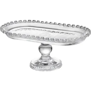 Gastrokitchen Servírovací skleněný podnos - oválný 25 cm Čirá