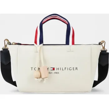 Kabelka Textilní mini kabelka Tommy Hilfiger Canvas Tote - Barva Béžová, Materiál Textil 56596 AW0AW09976