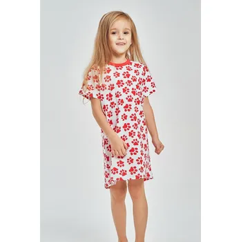 Dívčí pyžamo Taro noční košilka 3549 Nala - červená, 134 (Dívčí noční košile Taro s krátkým rukávem)