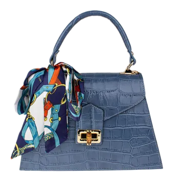 NovaKabelka.cz Kožená italská crossbody kabelka Flavia Cocco Blu Chiara