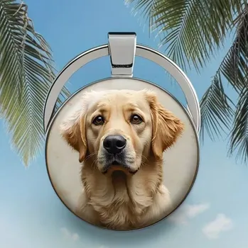 Přívěsek na klíče se zlatým retrívrem