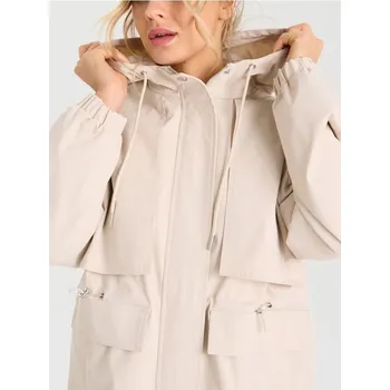 Sinsay - Parka bunda s kapucí a kapsami z twillu - béžová - 543FH-02X - 543FH-02X-XXL