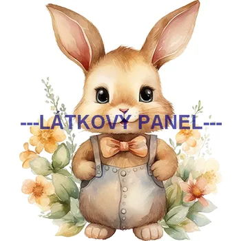 Látkový panel - Zajíček - VE-60 Velikost: 30x30cm, Materiál: Úplet