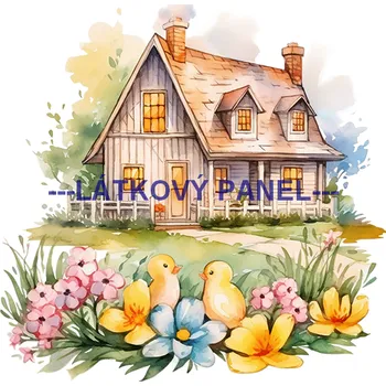 Látkový panel - Jaro - VE-48 Velikost: 40x40cm, Materiál: Bavlna