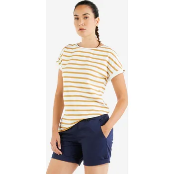 TRIBORD Dámské tričko s krátkým rukávem na jachting Sailing 100 s bílo-oranžové S BÍLÁ|KAŠTANOVÁ|ŽLUTÁ