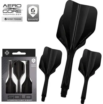 Příslušenství pro šipky Násadky Harrows Solo integrované s letkou medium black