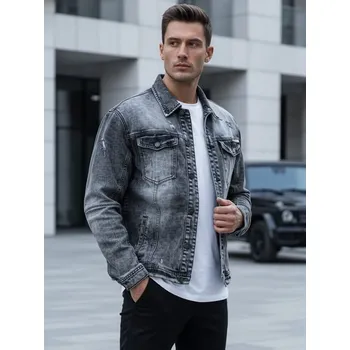 Pánské oblečení Dstreet Zajímavá černá riflová bunda