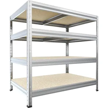 Dílenský regál Regál do technické místnosti Biedrax 50 x 60 x 90 cm, pozink, 4 police OSB 10 mm, nosnost 200 kg na polici