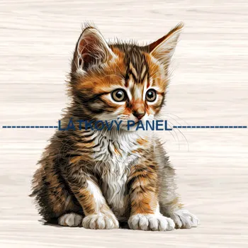 Látkový panel - Kočka - KČ-281 Velikost: 15x15cm, Materiál: Úplet