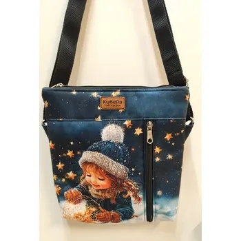 Kubeda Dívčí crossbody kabelka - kočárkovina - Holčička se zlatou rybkou