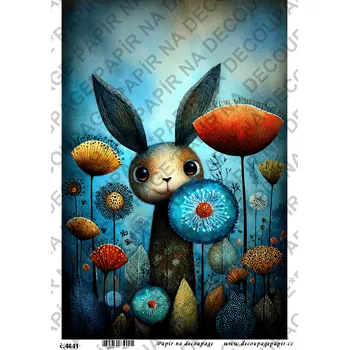 Umělecký papír Rýžový papír, soft papír na decoupage - Velikonoční modré - KB4841 Materiál: Soft, Rozměr: A4