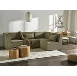 Rohová pohovka zelená manšestr modulární 4místná levostranná moderní design minimalistický styl Beliani