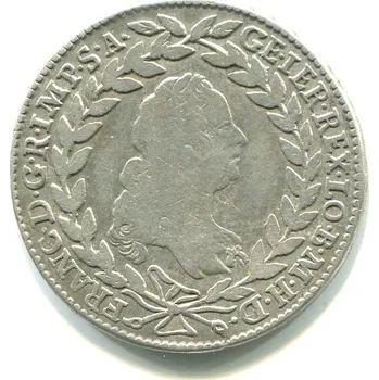 František Lotrinský. 20 Kreuzer 1765/WI. Wien. Ag.